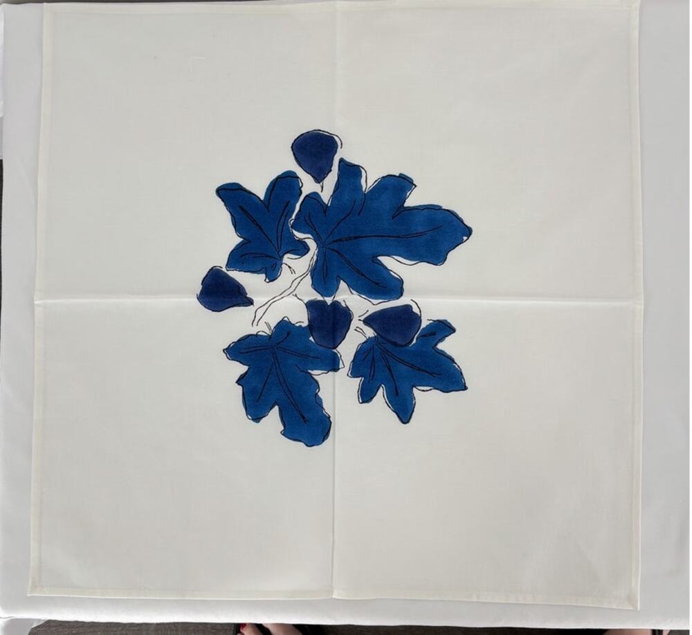 Daydress x Scribble And Daub Set Of 6 Fig Napkins Cobalt Blue New Cotton